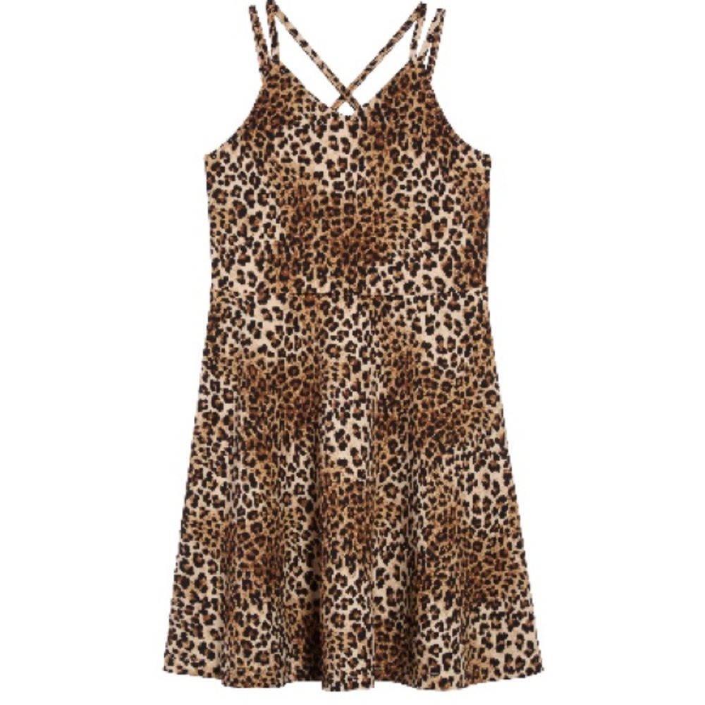 Girl’s Zunie Animal print sleeveless strappy scuba Dress new with Tag